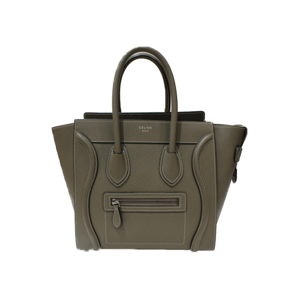 Celine Leather Shopper Gray Handbag Classic Luggage Greige - Picture 2 of 7